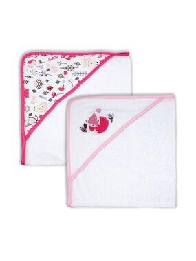 Baby Mode 2 Hooded Towels Sleeping Fox/Nature Themed For Toddlers